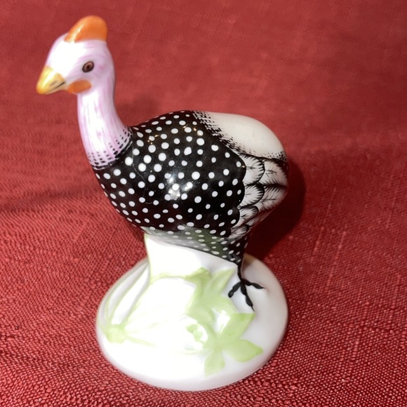 HEREND Hand Painted Porcelain GUINEA HEN GUINEA FOWL BIRD FIGURINE 2 15/16 inch - Picture 2 of 11